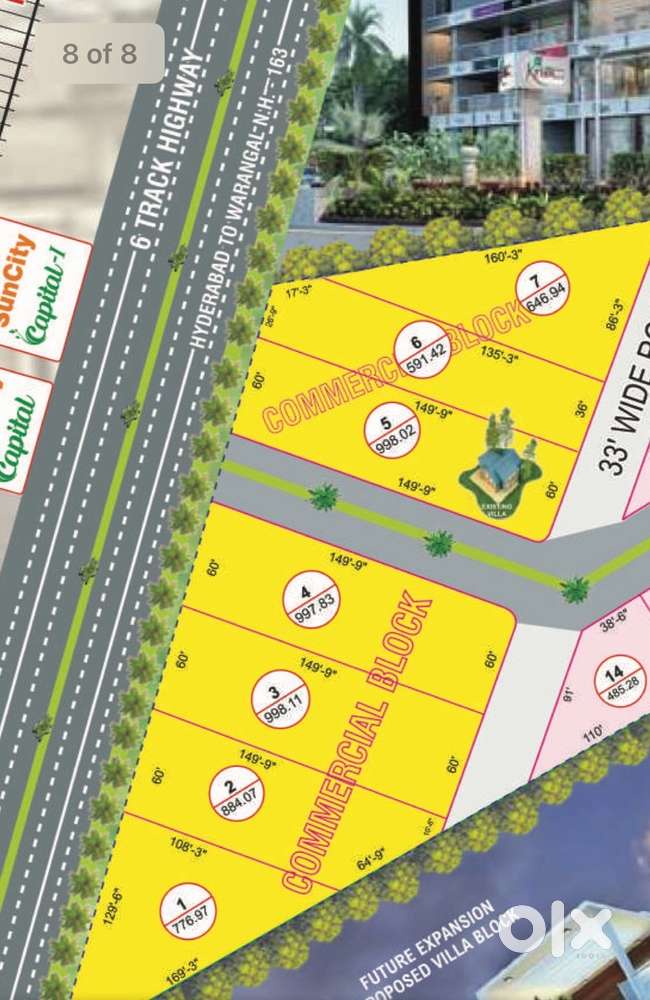 Warangal Highway Noth East facing commercial plot for Lease - 1000sqyd