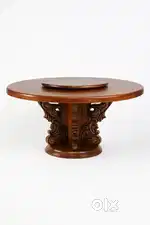 Pine wood rolling dining table
