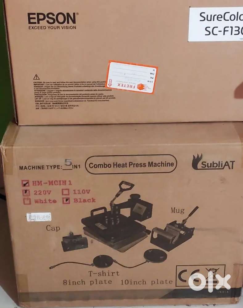 T shirt, coffee mugs, cap printing heat machin with printer