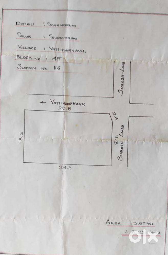 (ID-J224854) Plottable Land for Sale at Vattiyoorkavu Kulashekaram Rd
