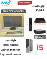 Desktop Laptop CPU Full Set i3-i5-i7 Available @ Low Price