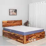 Wakefit sheesham wood bed with 8” matress queen size