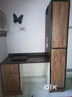 Study table with storage cabinet