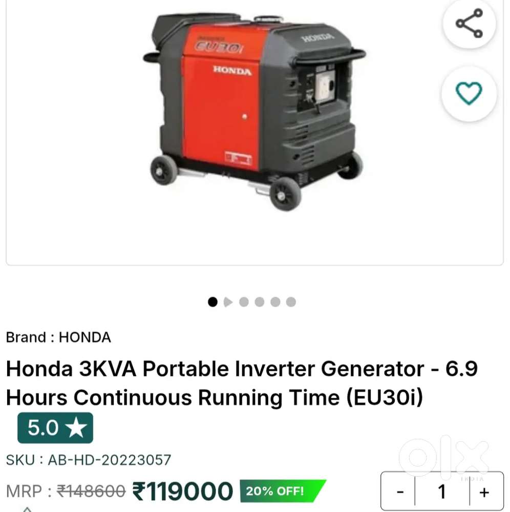 Honda EU30i genrator 3kva