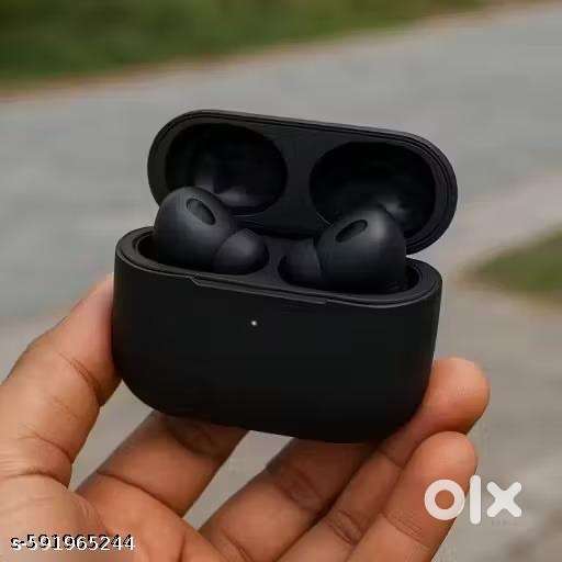 Airpods wireless earbuds with charging case. (BLACK)