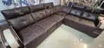 Stylish Dark Brown 3+2 Leatherette Corner Sofa – RS:18,500
