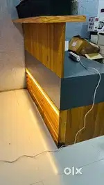 Reception Table / Front Desk Counter – Modern Wooden Design