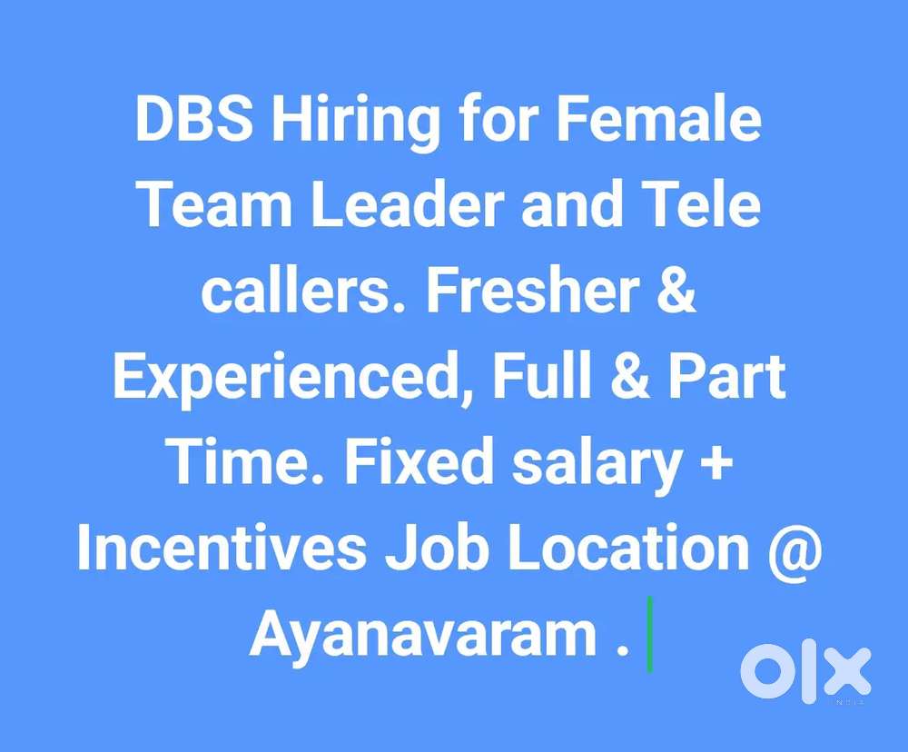 Female Team Leader & Tele caller fresh and experienced. Part time job