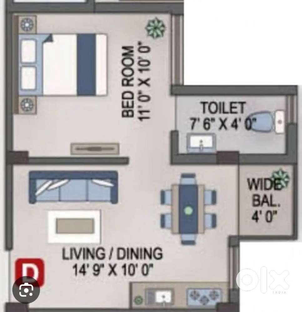 1BHK 2nd floor