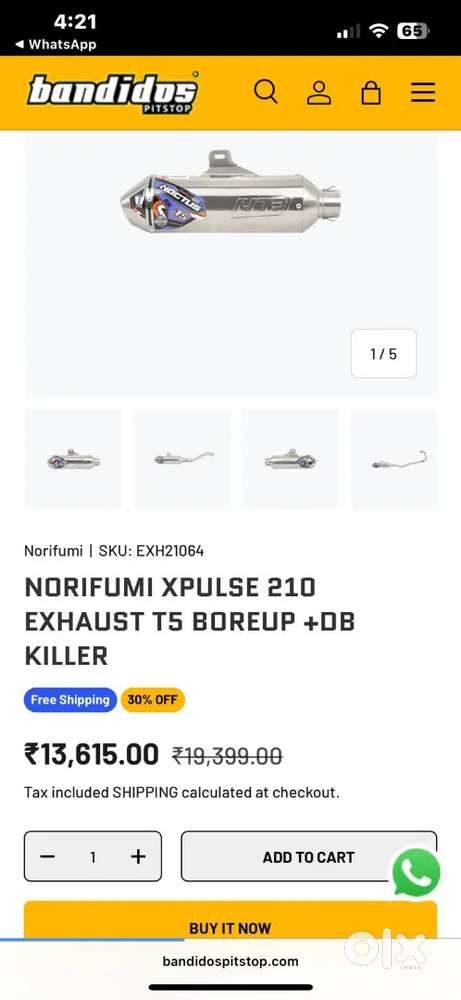 Urgent sale need money hero xpulse Exhaust