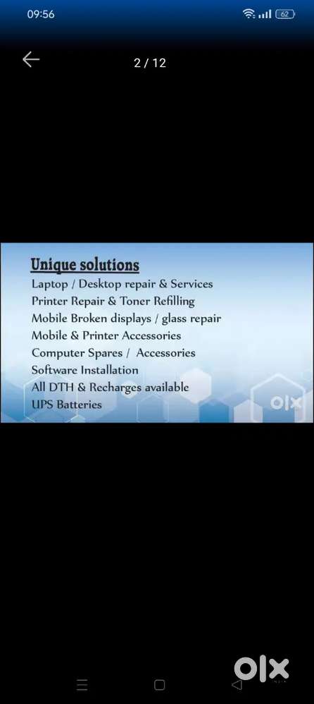 Computers, laptops, printers, toner refilling,  spare parts available