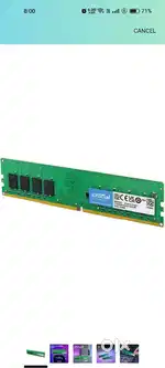 CRUCIAL RAM 8GB DDR4 2400mhz . EXCELLENT CONDITION