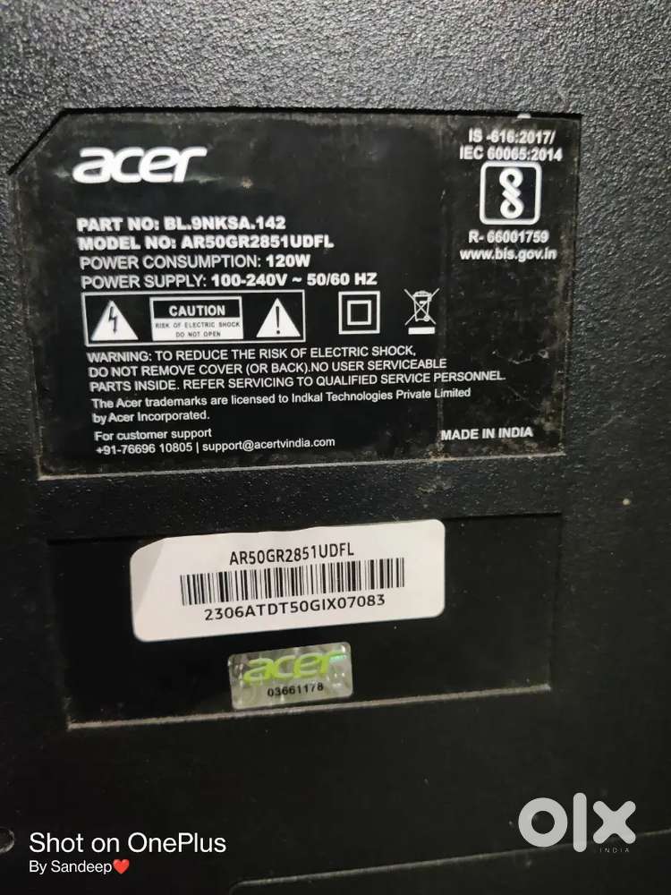 Broken TV 50inch Acer