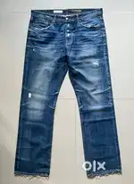 Adriano Goldschmied AG Straight Leg Blue Washed Jeans.
