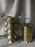 Antique pure brass solid heavy big tiffins