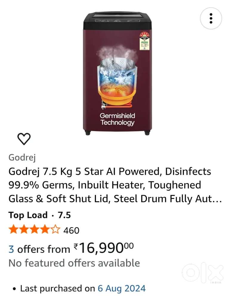 Godrej Washing Machine One year used only.