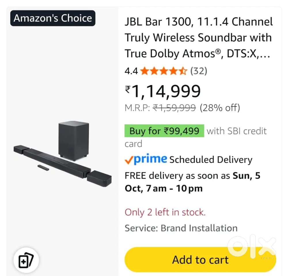 Jbl 11.1.4 soundbar 7month old