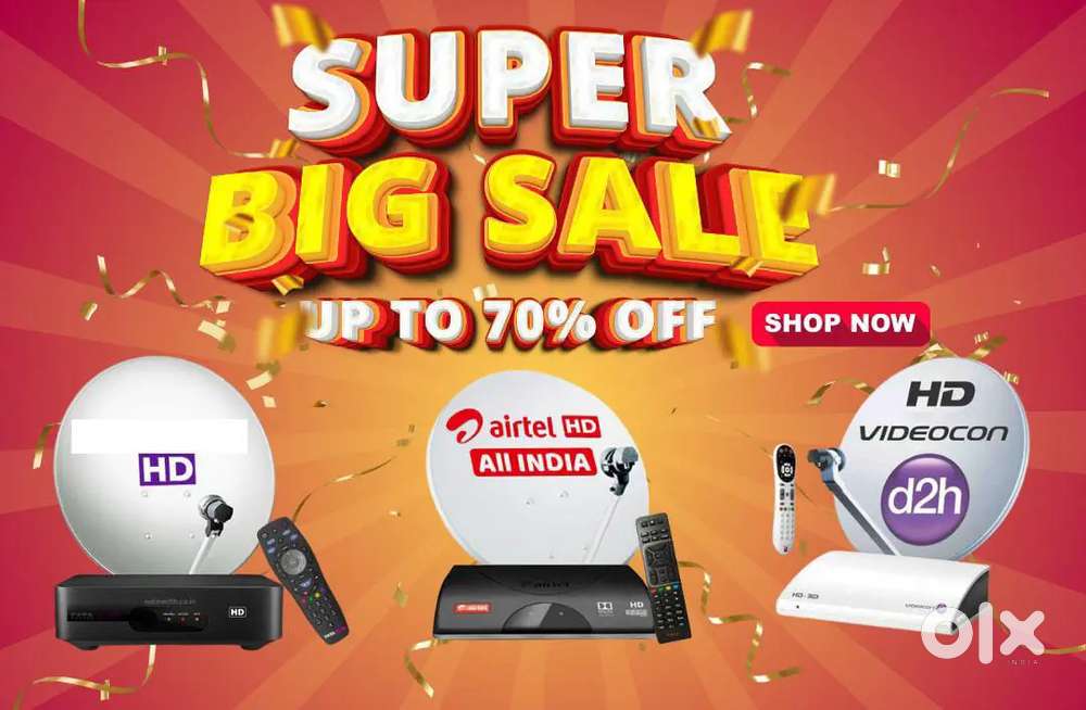 Biggest offer NEW DISH TV DTH D2H SKY HD BOX VIDEOCON PLAY AIRTEL Tatá