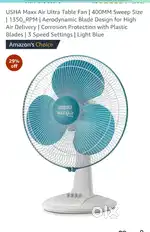 USHA Maxx Air Ultra Table Fan | 400MM Sweep Size | 1350_RPM