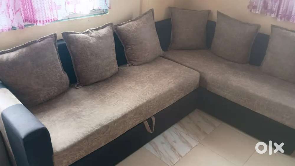 Sofa cum bed in L shape