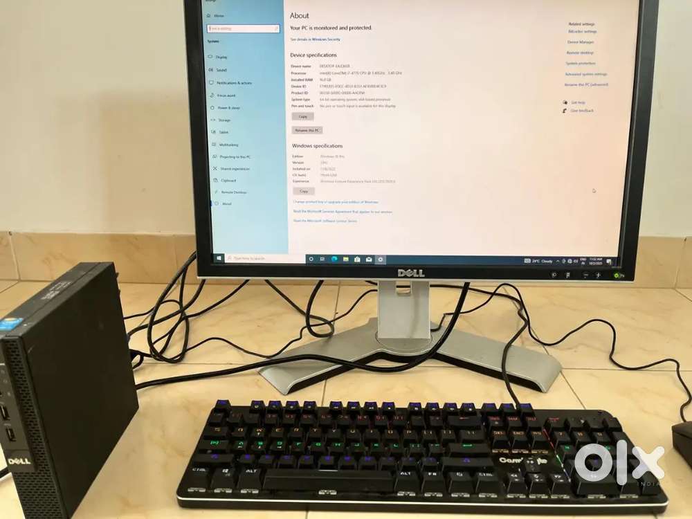 Dell i7 Mini Cpu with 24inch Rotatable Monitor