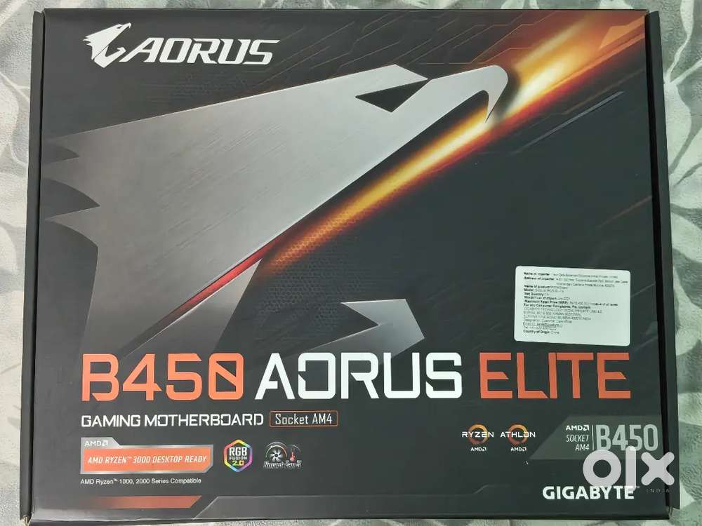 Gigabyte b450 Aorus Elite motherboard