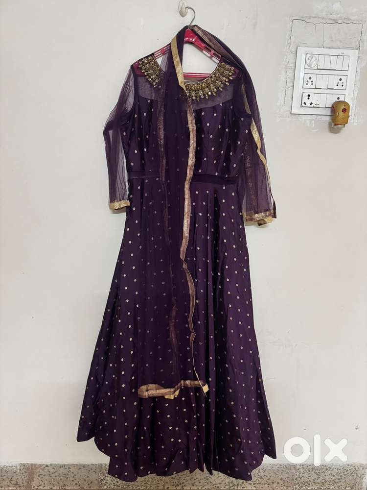 Embroidered Ankle Length Ethnic Dress with Dupatta