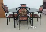 Glass dining table with 4 chairs for sale (B.K.pudur, Coimbatore)