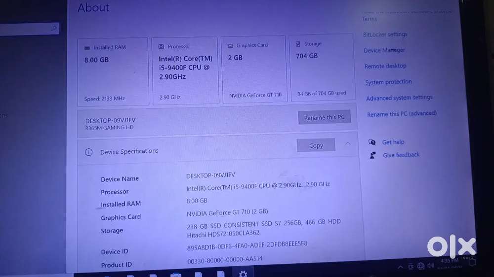 i5 9 gen  2GB graphic card