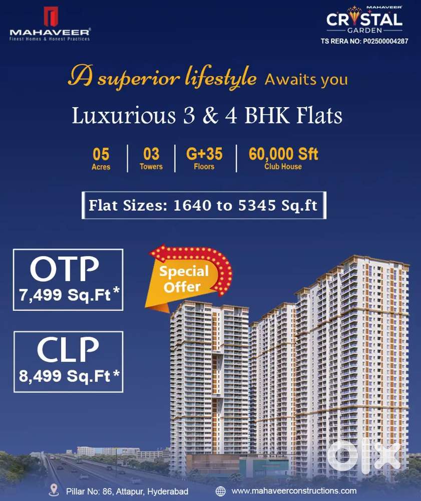 3 bhk luxuious spacious apartment in Gated community
