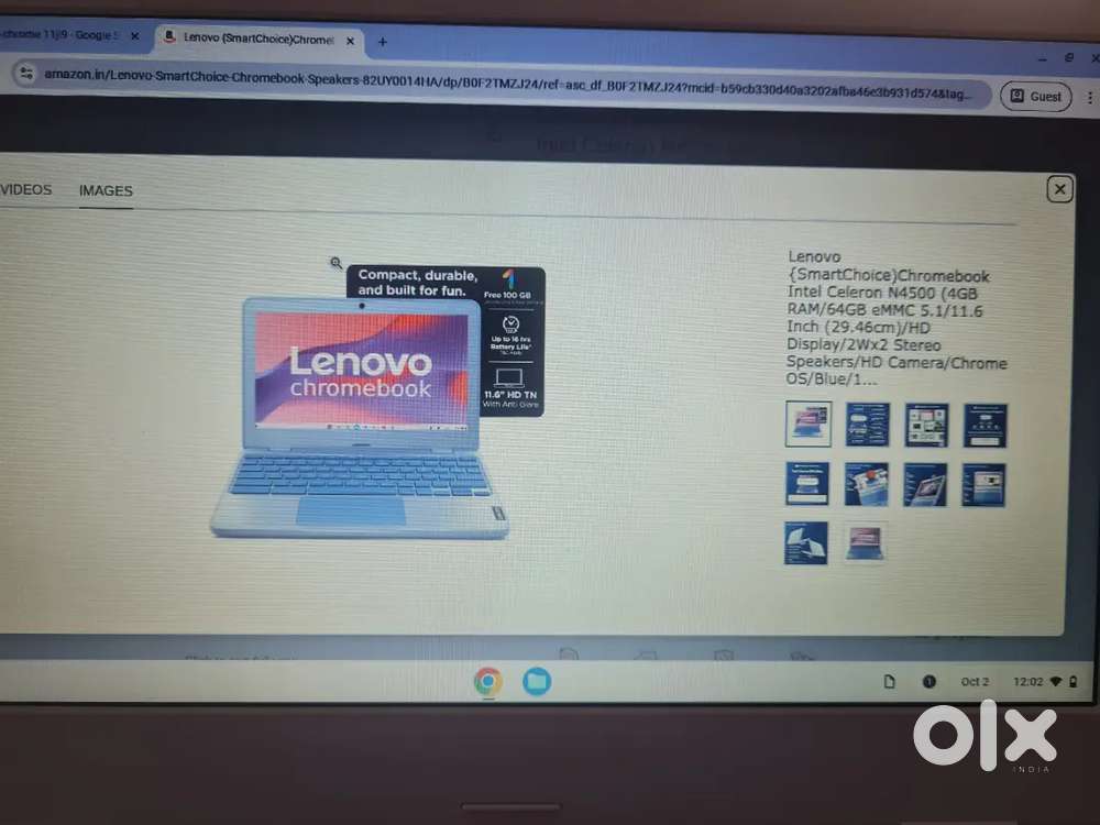 Lenovo crome book for sell 2and half month old for sell with bill .,