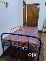 Single bed : Metal cot with Mattress