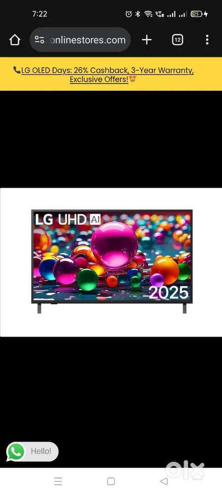 LG 55 Inch AI tv 4k, 1 months Old with 3 Year warranty