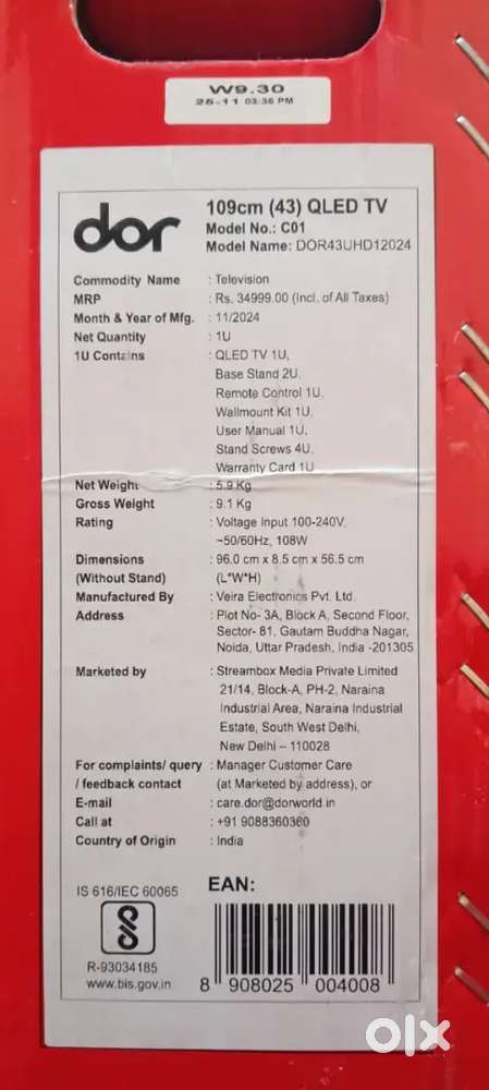 Dor company 4k Tv