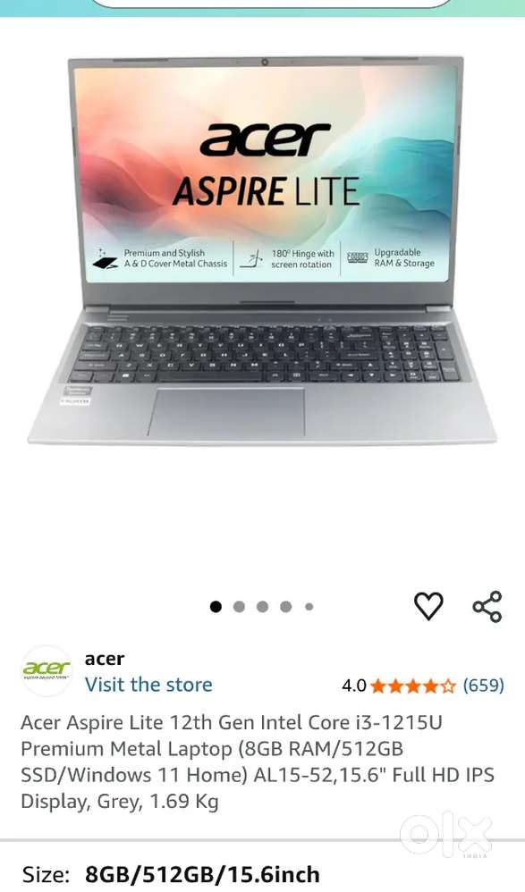 Laptop acer aspire i3 12 generation
