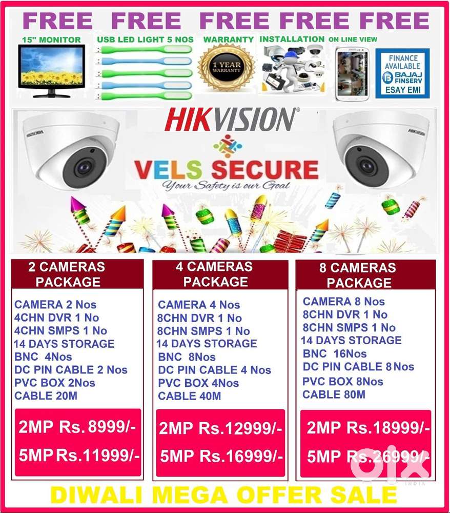 2MP HIKVISION CCTV CAMERA   DAY & NIGHT VISION    MEGA  MEGA