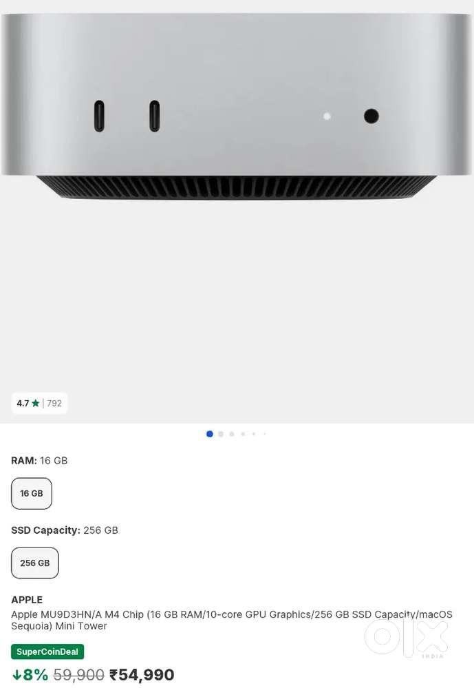 MAC MINI 4 ( powerfull machine) only @ 44500/-