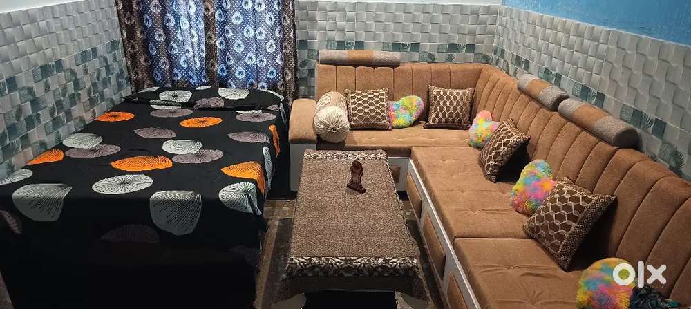 Double bed Three piece Sofa Diwan with mattress