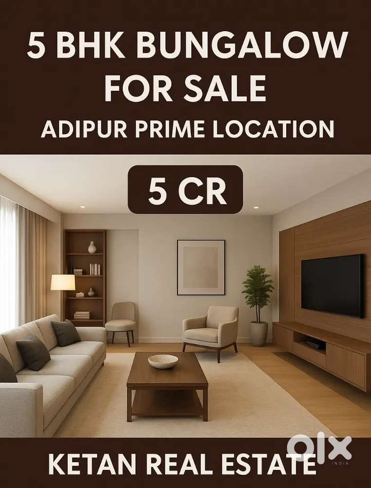 5 BHK Bungalow For Sale Adipur Prime Location.  Ketan Real Estate