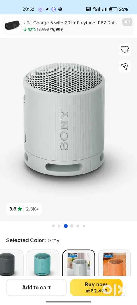 Sony blutooth xb100 speaker
