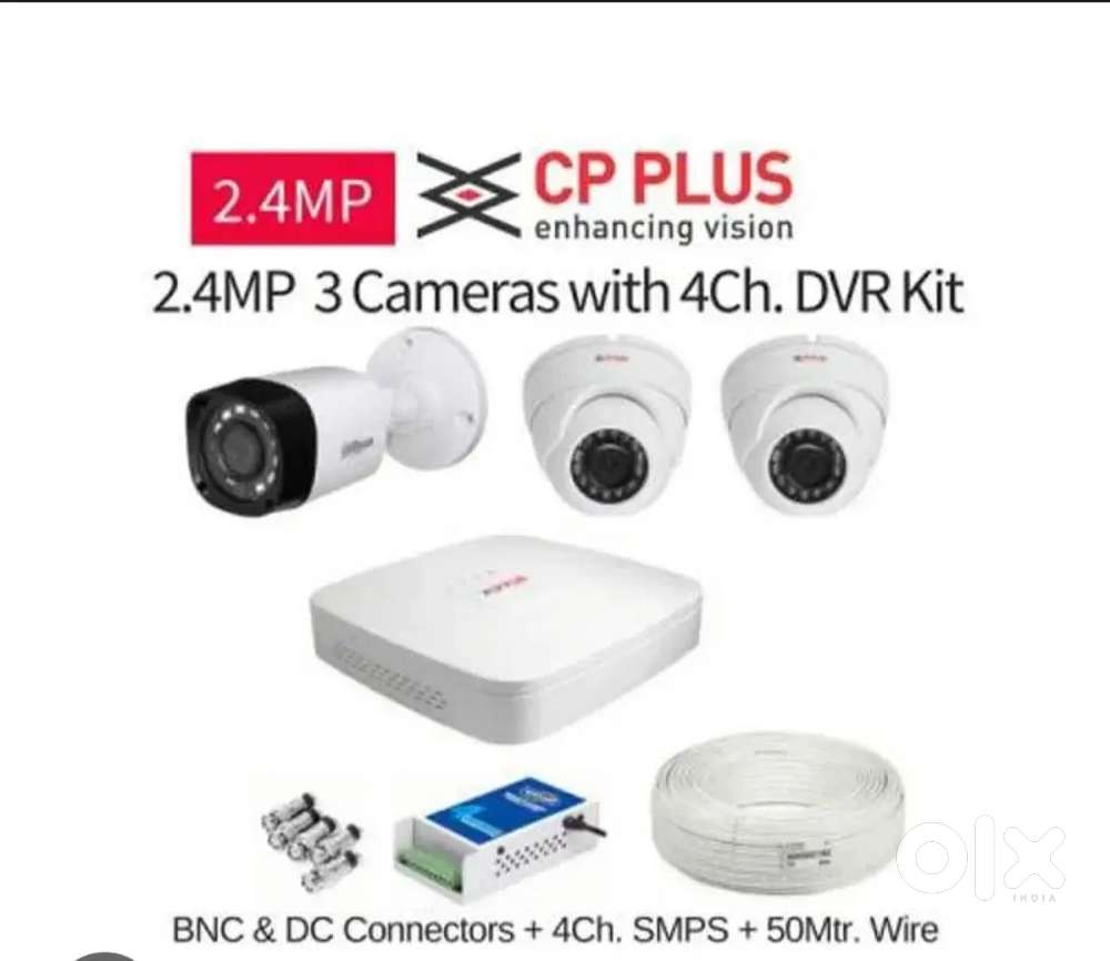 Cp plus 2 indor 1outdor camara 1 DVR 1 hard disk 1tb purple