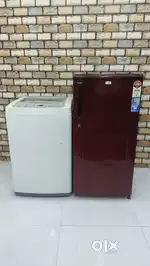 Haier fridge single door & lg top load washing machine for sale