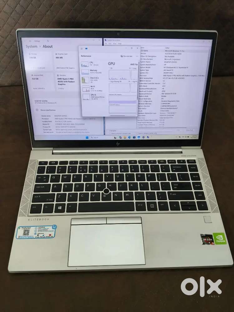 HP Elitebook 845 G7 Amd Ryzen 5 Pro 4650U (16GB Ram/256gb SSD Windows