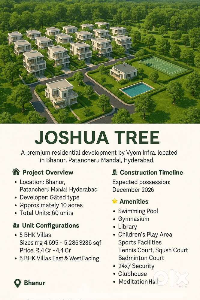 5BHK Villas @ Mokila @ 3.4 Cr