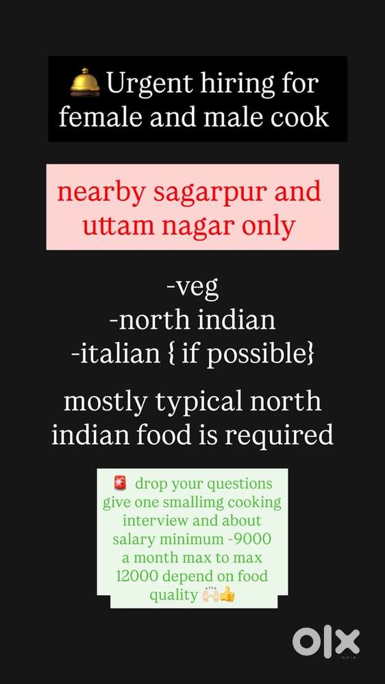 female Cooking chef veg and mon veg