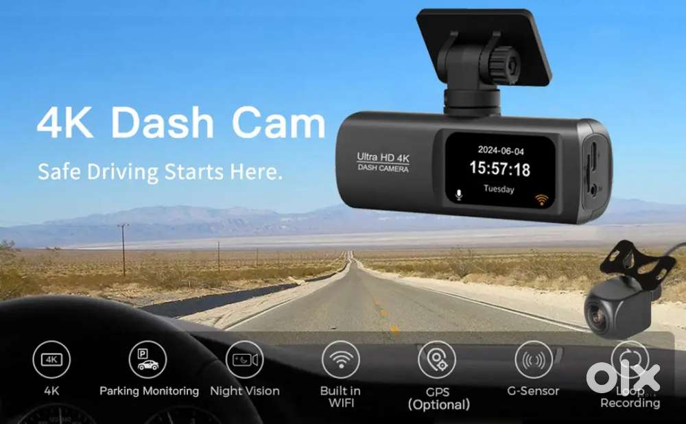 4K+ 1080p night Version Car Driving Dash Camera Display Wireless GPS