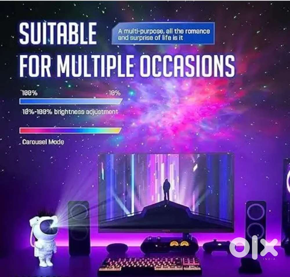 Astronaut  Galaxy Projector Night Light 360• Rotating nebula projector