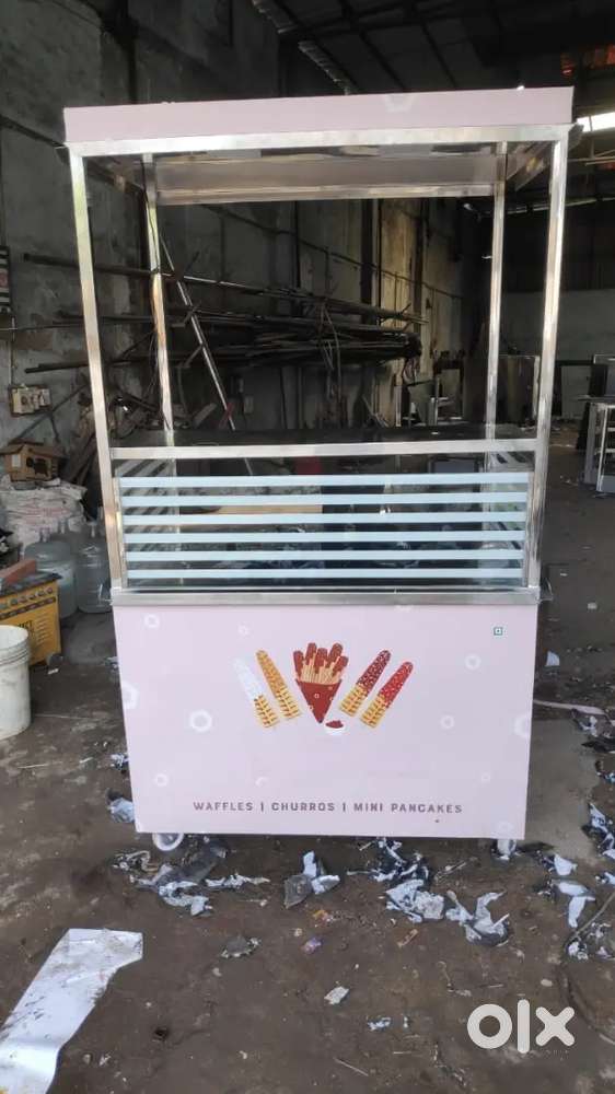 Steel Food Stall, Kart, Bandi for waffles, pani puri, fast food more.