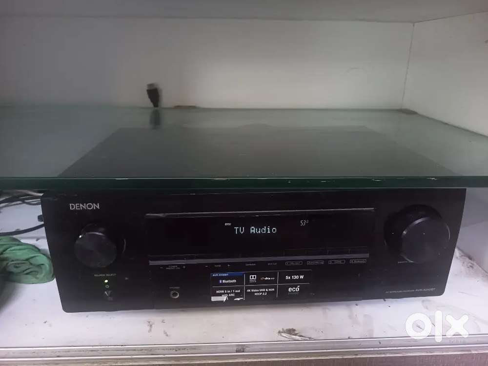 Light used denon 250 bt av receiver with center,left and right speaker