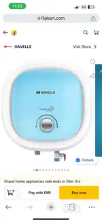 Havells Adonia Spin 25 Litre Storage Wall Mount Water Heater